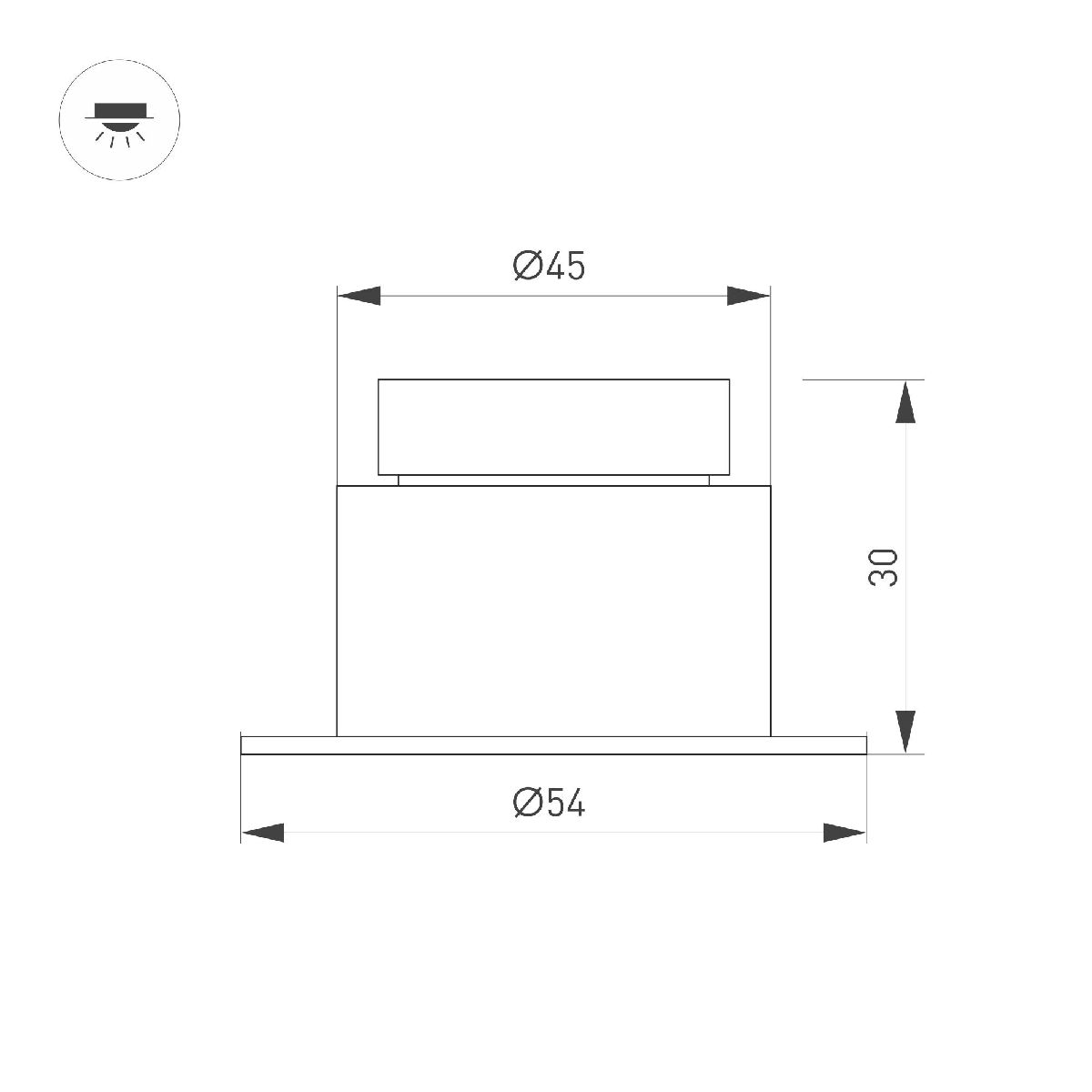 Встраиваемый светильник Arlight MS-GLORY-BUILT-R54-5W Warm3000 (NI, 38 deg, 230V) 047289