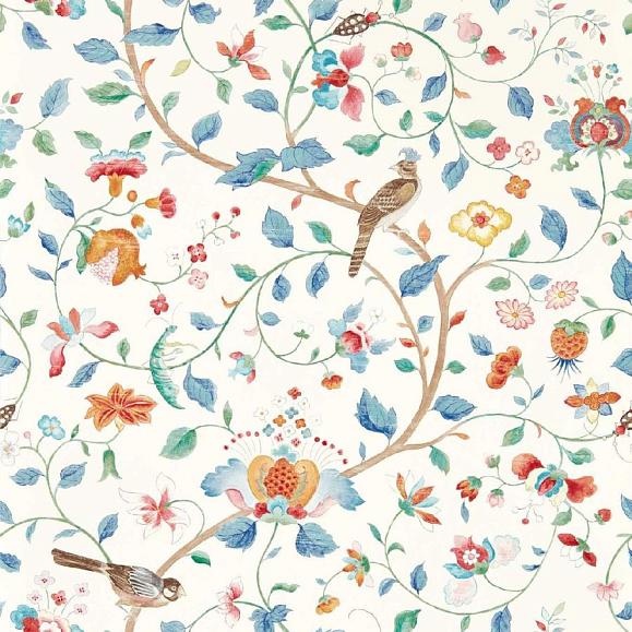 Обои Sanderson 217237 Aril's Garden Indigo/Red