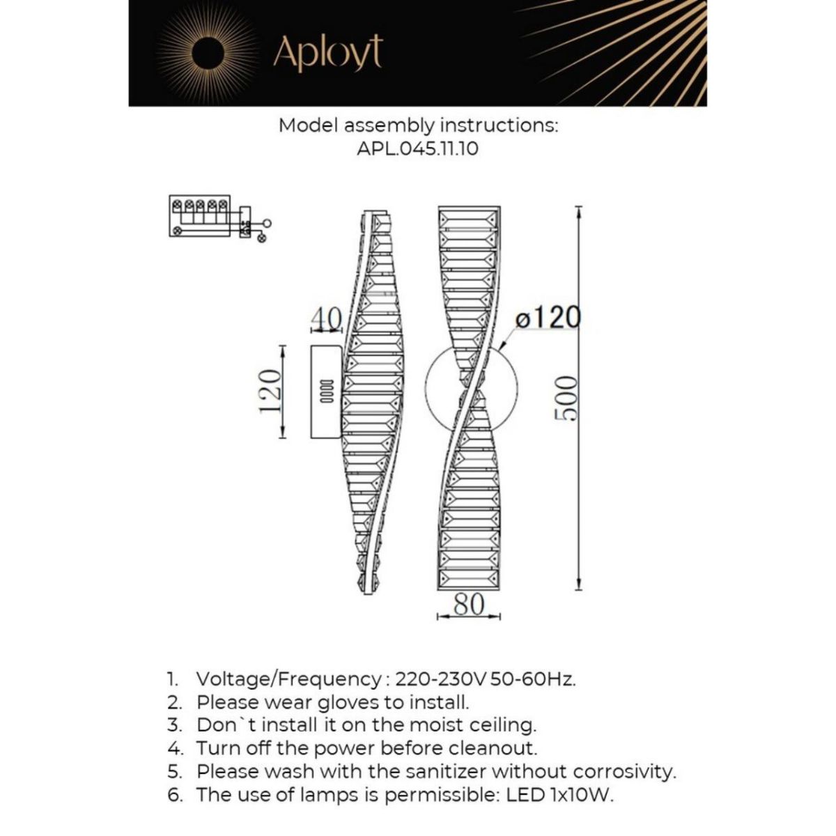 Настенный светильник Aployt Olimp APL.045.11.10