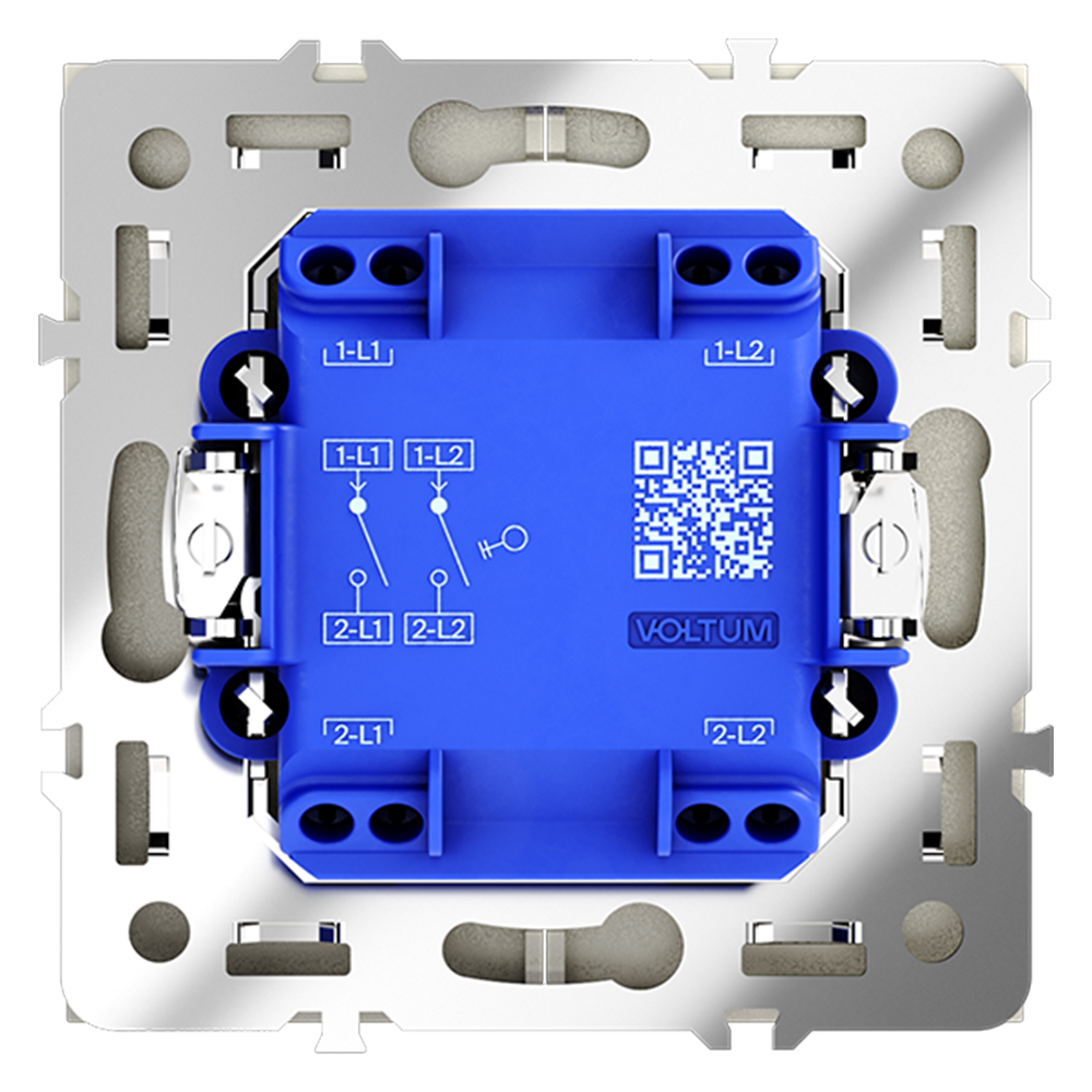 Выключатель двухклавишный Voltum S70 VLS020105 (сталь)