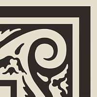 ETRURIA DESIGN VINTAGE Pattern 12: Bordura Angolo Monocolore (Bianco decoro Nero)