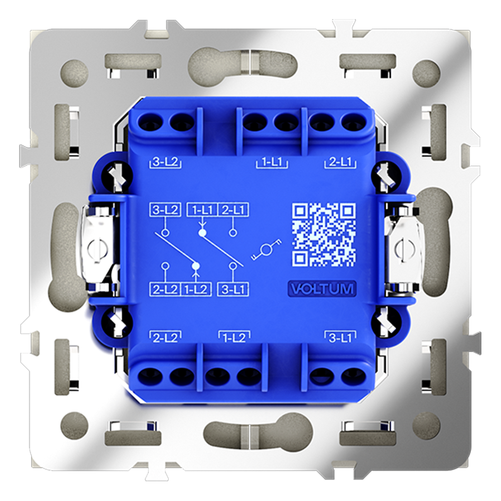 Проходной переключатель двухклавишный Voltum S70 VLS020305 (сталь)