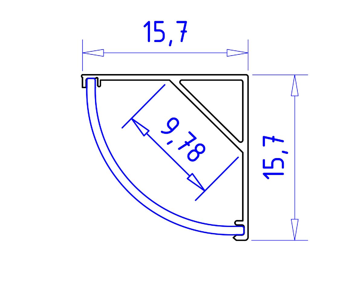Алюминиевый угловой профиль Ambrella Light Alum Profile GP2100WH