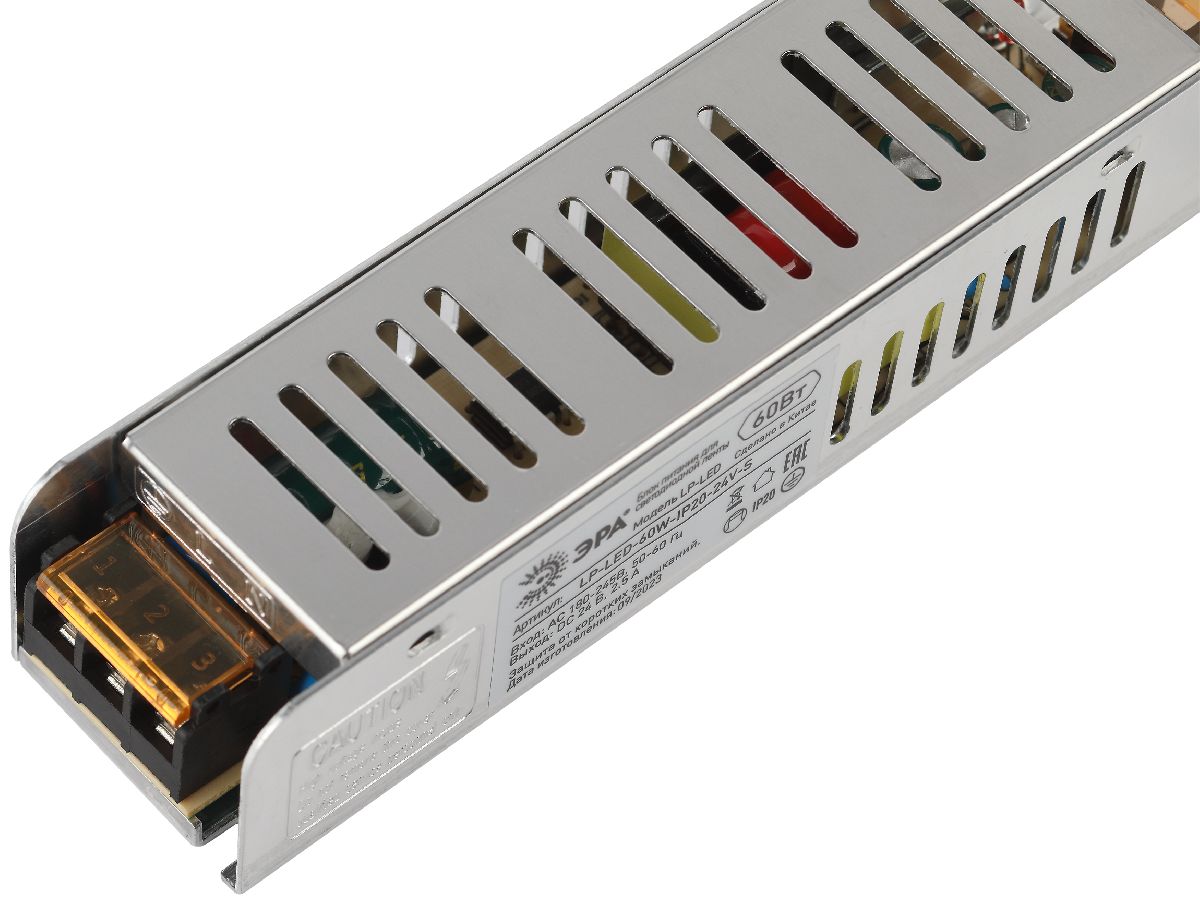 Блок питания Эра 60Вт DC24В 2.5A IP20 LP-LED-60W-IP20-24V-S Б0061129