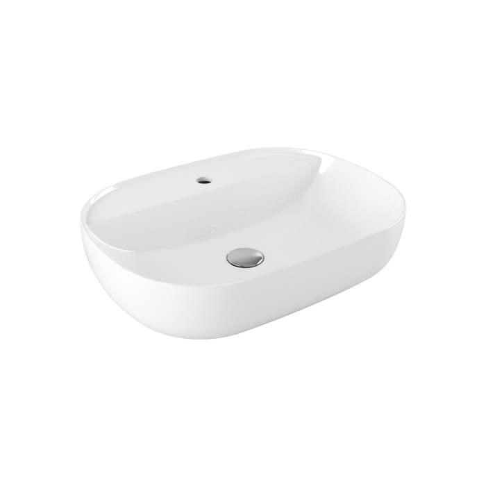 Azzurra Elegance Zip Раковина накладная, 60x45xH15 см, 1 отв., без перелива, цвет: Bianco lucido
