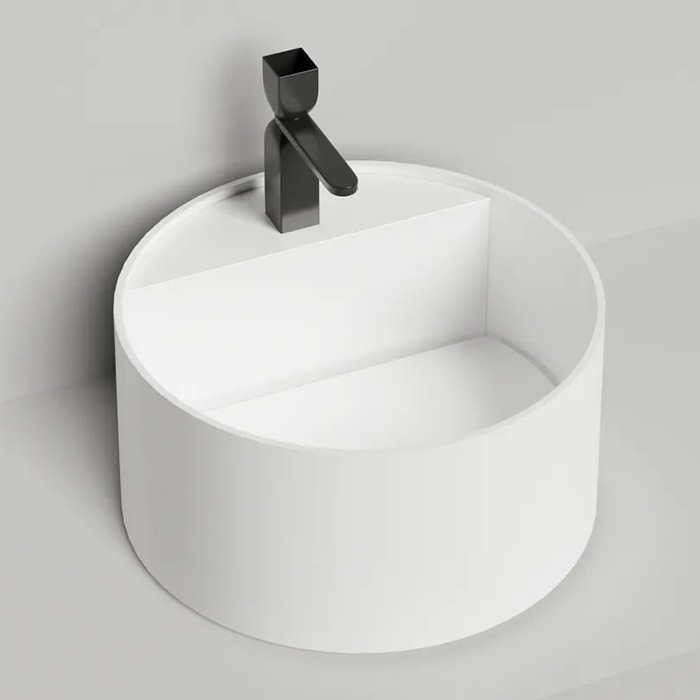 Salini Armonia Round Top 02 Раковина 45x45x25см., 1 отв., накладная, S-Sense, цвет: белый глянцевый
