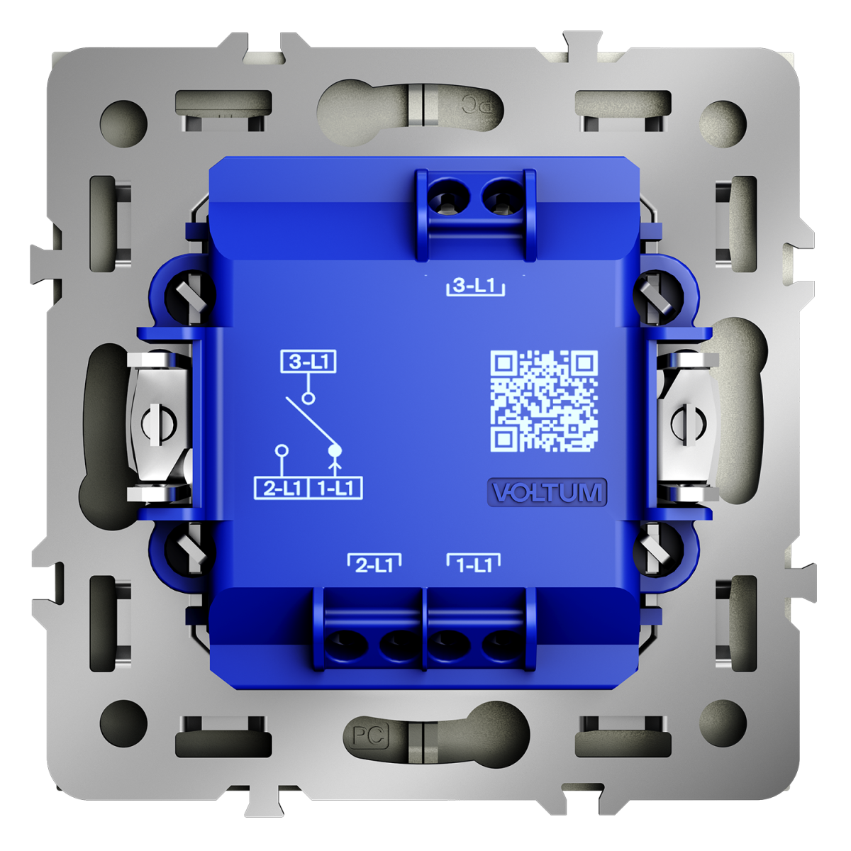 Выключатель встраиваемый Voltum S70 для жалюзи 10А, (сталь) VLS020705