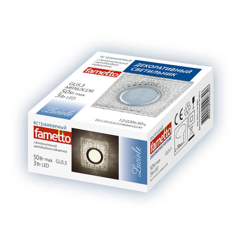 Встраиваемый светильник Fametto Luciole DLS-L134 GU5.3 Chrome/Clear