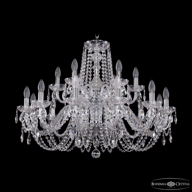 Подвесная люстра Bohemia Ivele Crystal 1402/12+6/300/2d Ni