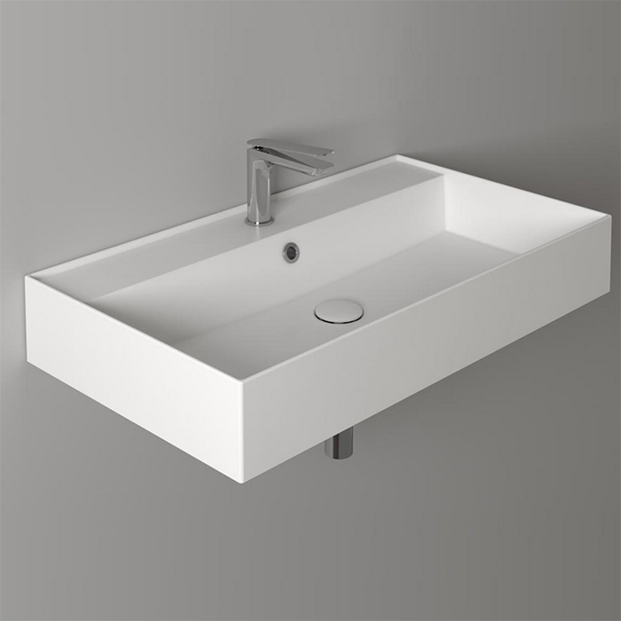 Simas Agile Раковина 81х46 см, 1 отв., подвесная/накладная, с переливом, цвет: белый