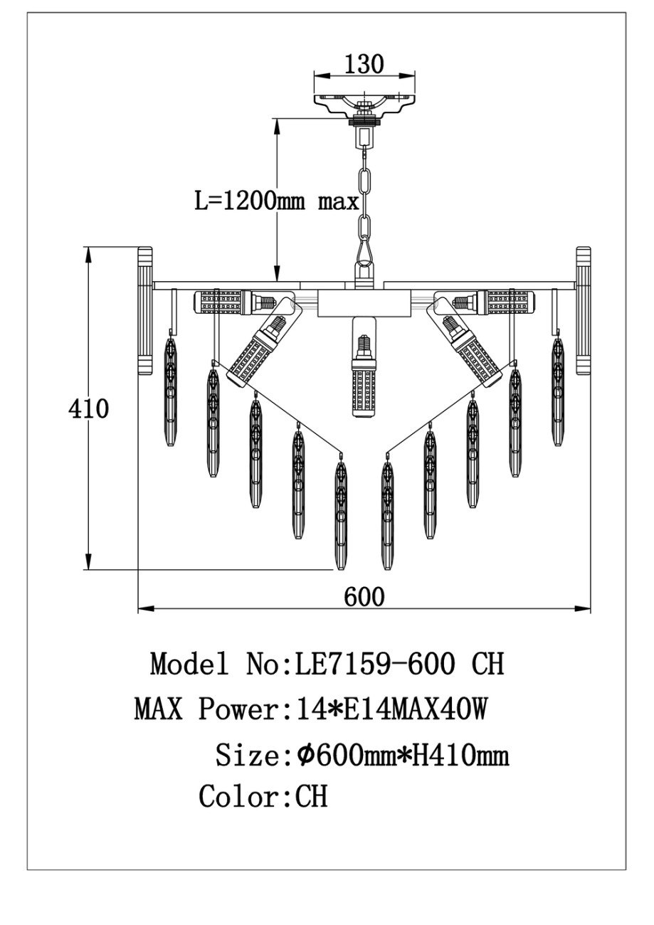 Подвесная люстра Noemi LE7159/600 CH