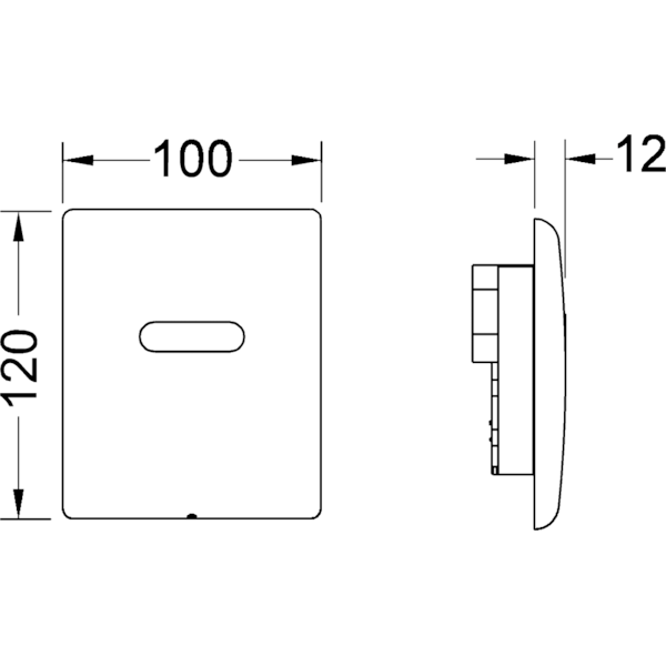 TECE TECEplanus Urinal Панель смыва для писсуара, с инфракрасным датчиком, 6 V батарея, цвет: белый глянцевый
