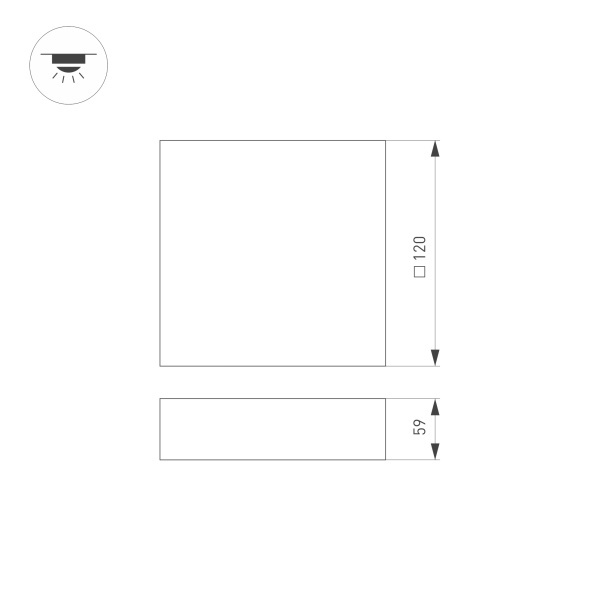 Накладной светильник Arlight SP-Quadro-S120x120-13W Warm3000 034775