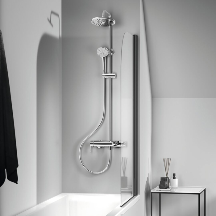 Ideal Standard IdealRain Cerafine O Душевая система с настенным смесителем, верхним душем Ø20см., держателем, лейкой для душа и шлангом 175см., цвет: хром
