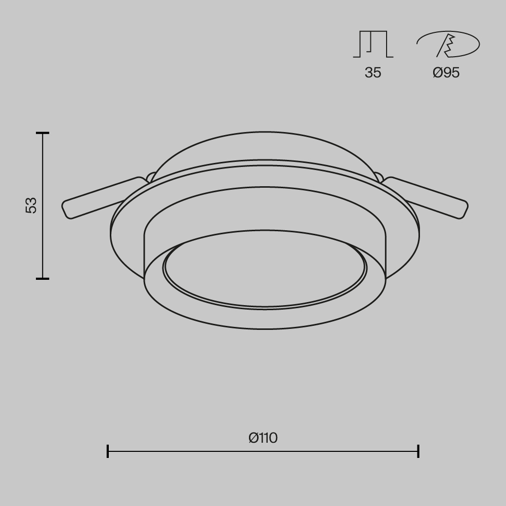 Встраиваемый светильник Maytoni Technical Hoop DL086-GX53-RD-BW