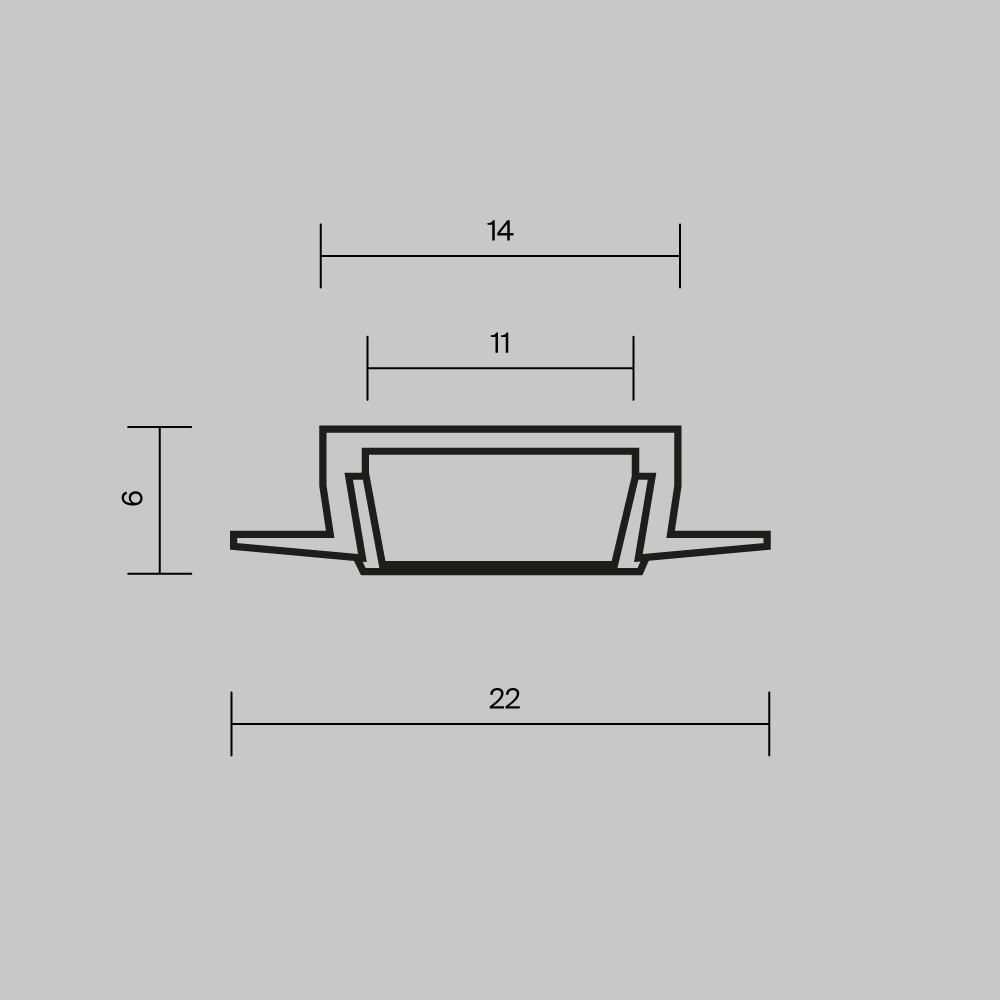 Алюминиевый профиль встраиваемый с накладным фланцем Maytoni Led Strip ALM-004-B-2M 632010