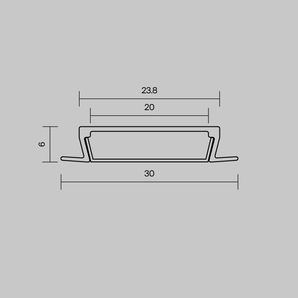 Профиль встраиваемый с накладным фланцем Maytoni Led Strip ALM-3006-S-2M 632018
