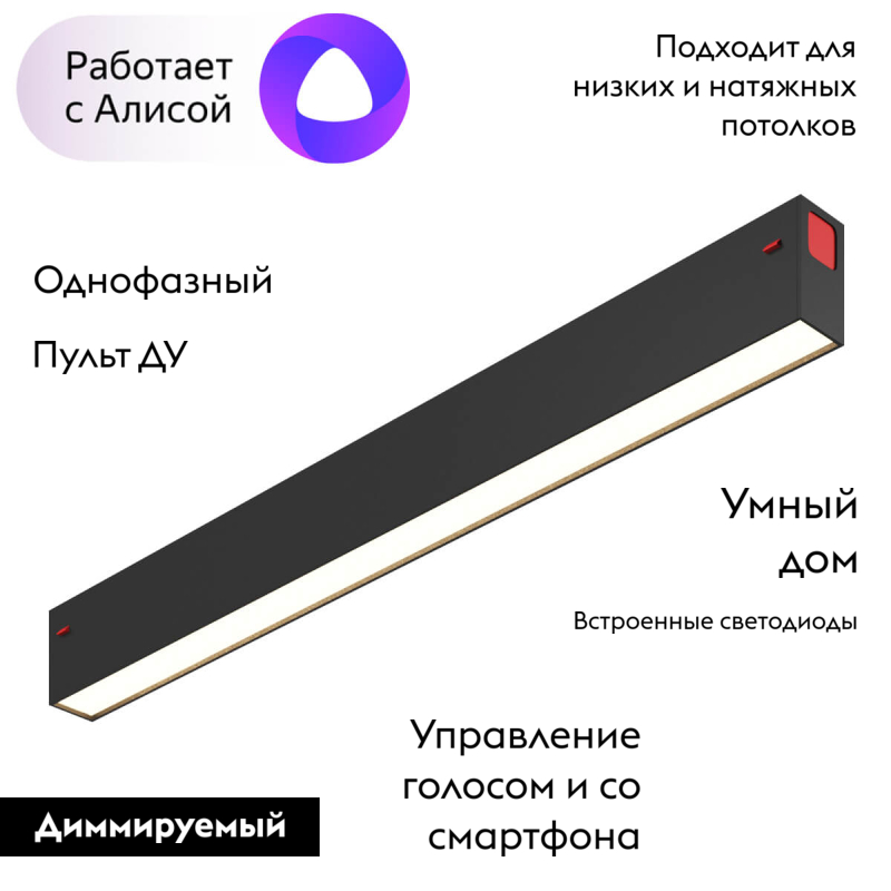 Трековый светодиодный светильник Denkirs DK8004-BK