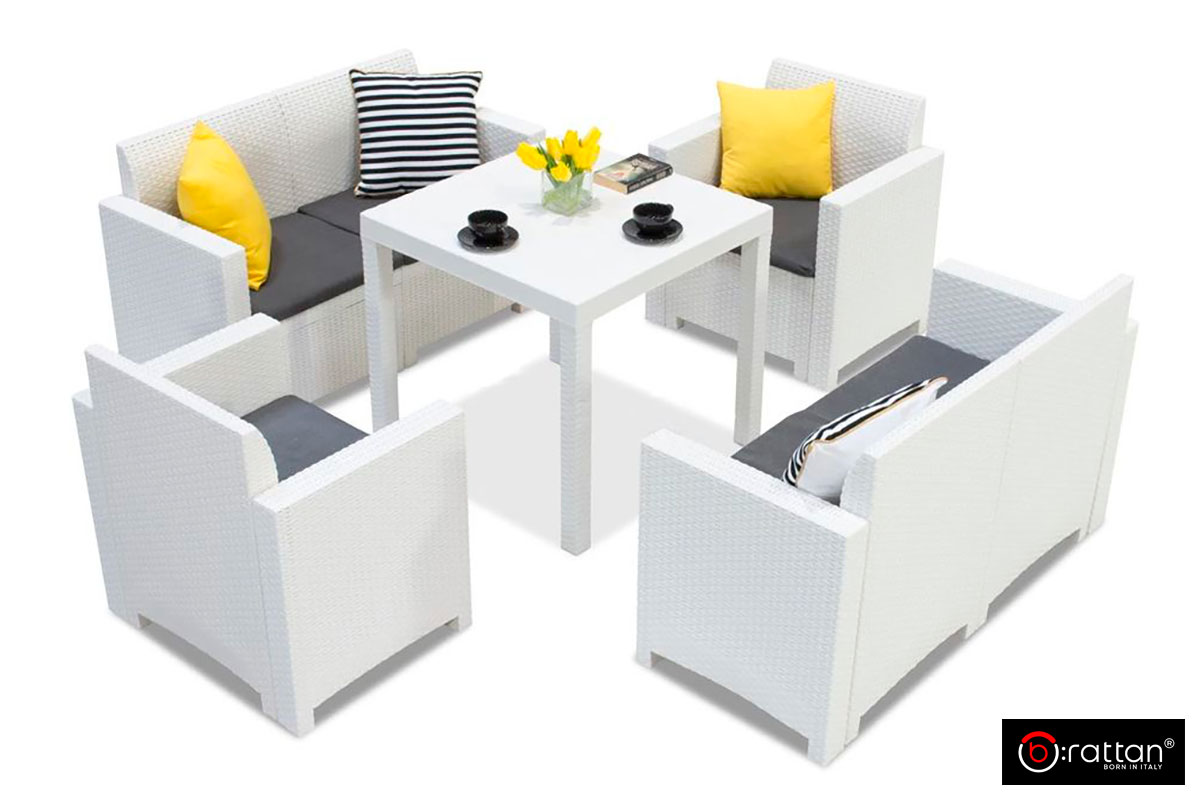 Стол B:rattan ДАЛЛАС / DALLAS 800*800мм, белый