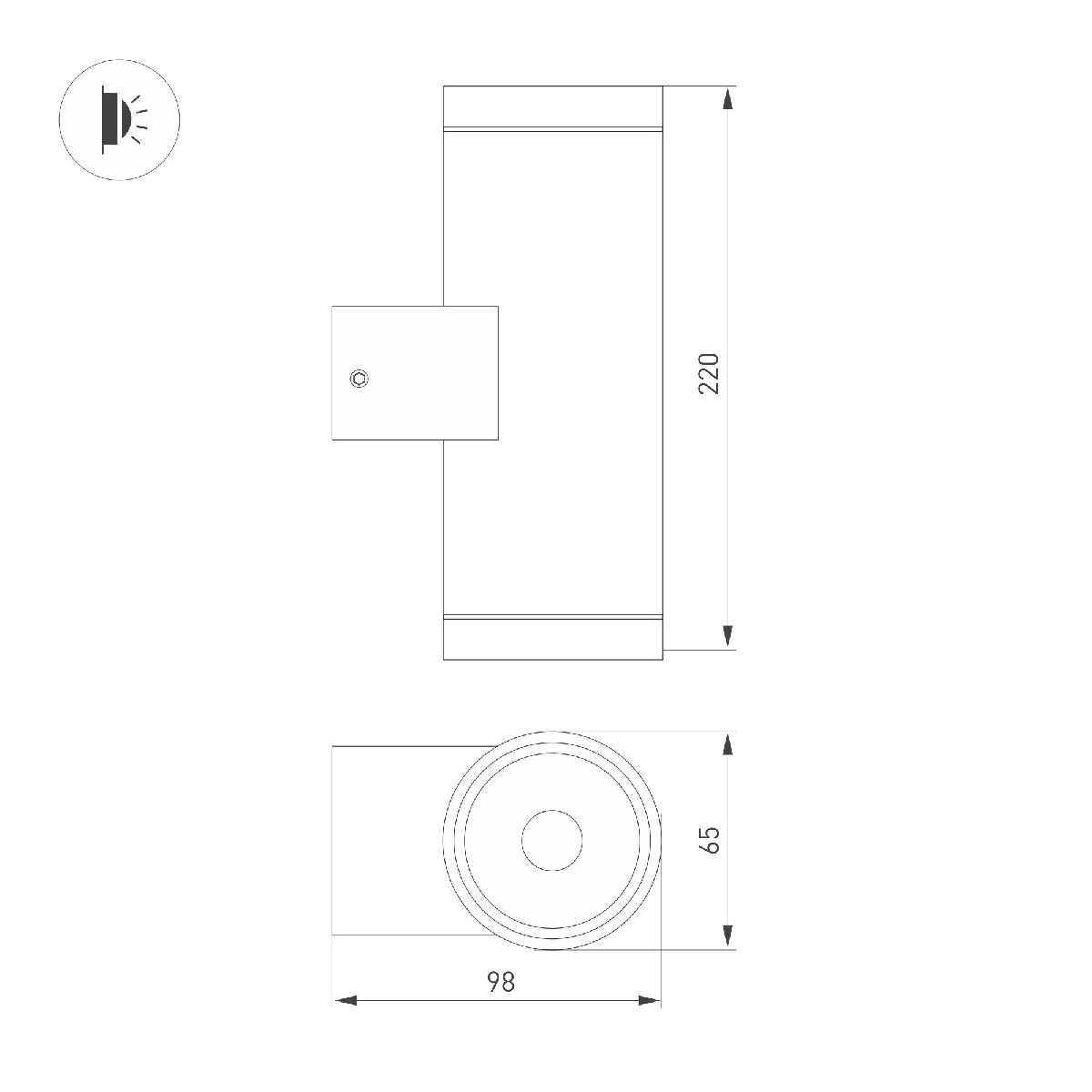 Уличный настенный светильник Arlight LGD-RAY-WALL-TWIN-R65-2x12W Day4000 044232