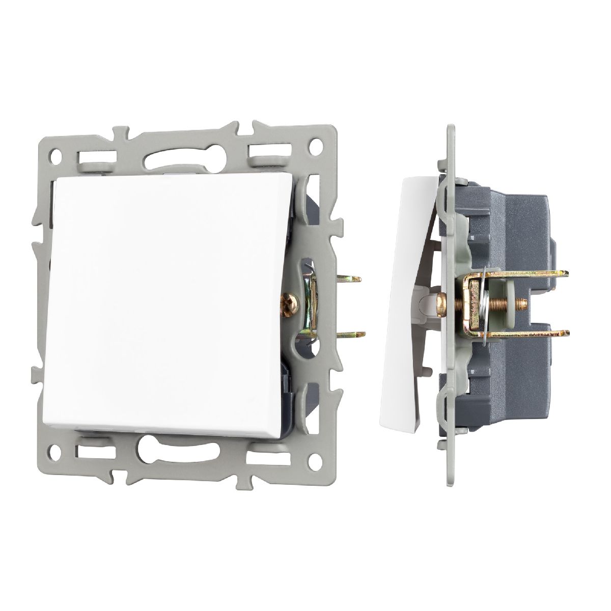 Механизм выключателя одноклавишный непроходной Arlight SWT-MK01-PL-WH (250V, 16A) 043710
