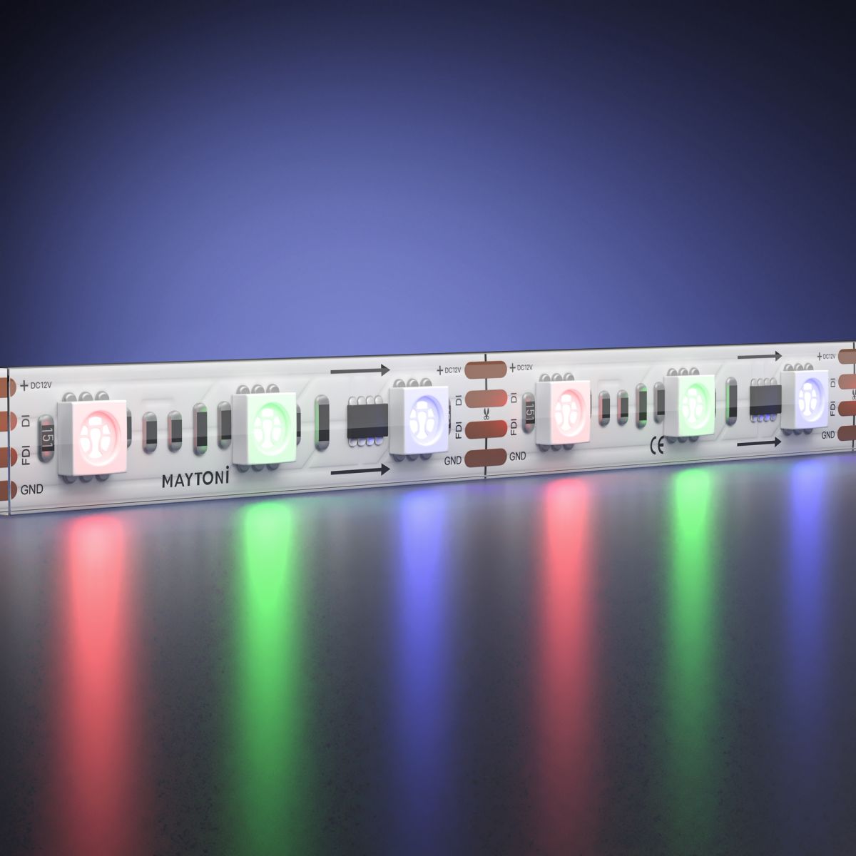 Светодиодная лента Maytoni Led Strip 12В 5050 14,4Вт/м RGB 5м IP68 201245