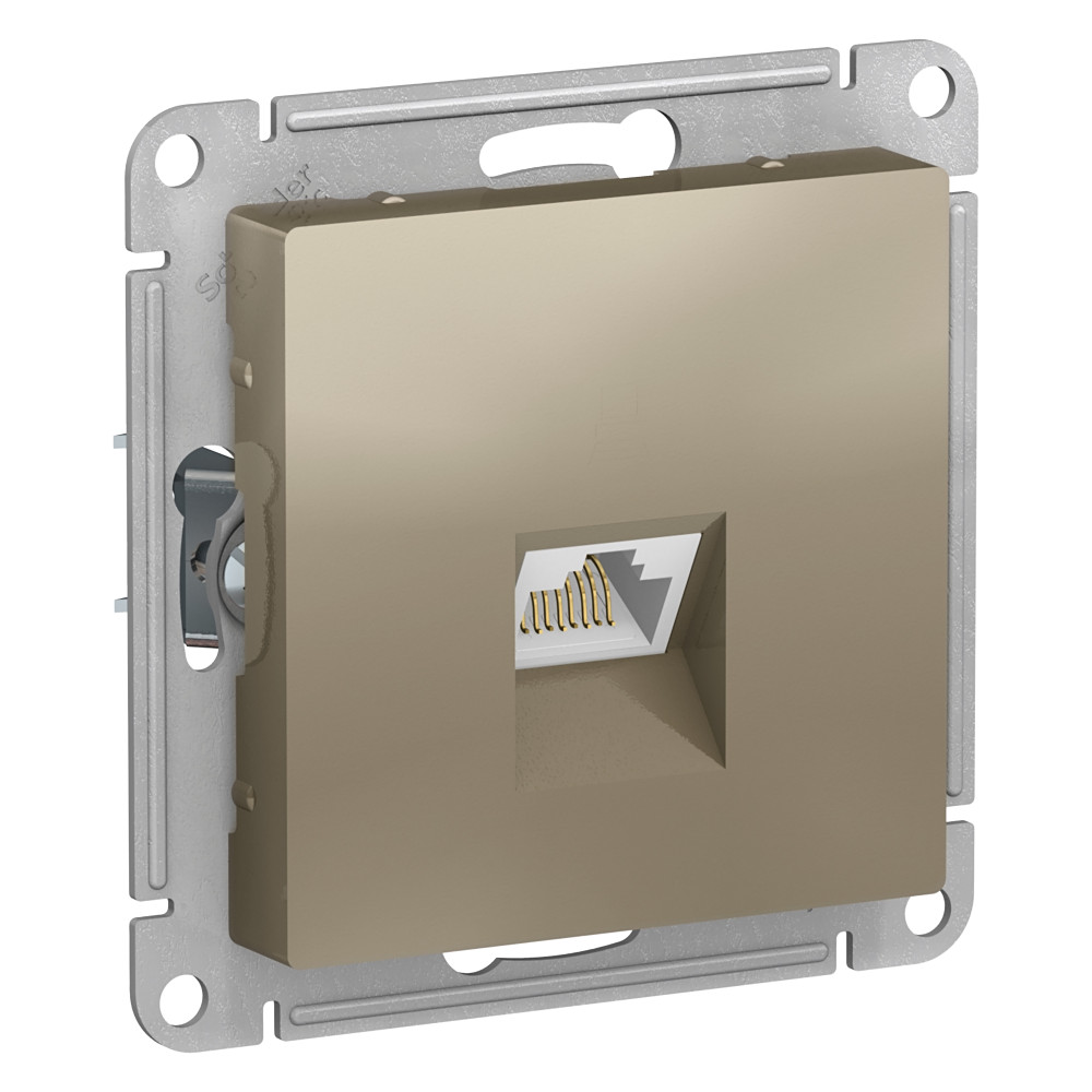 Розетка компьютерная RJ45, кат. 6A Systeme Electric AtlasDesign Шампань ATN000586