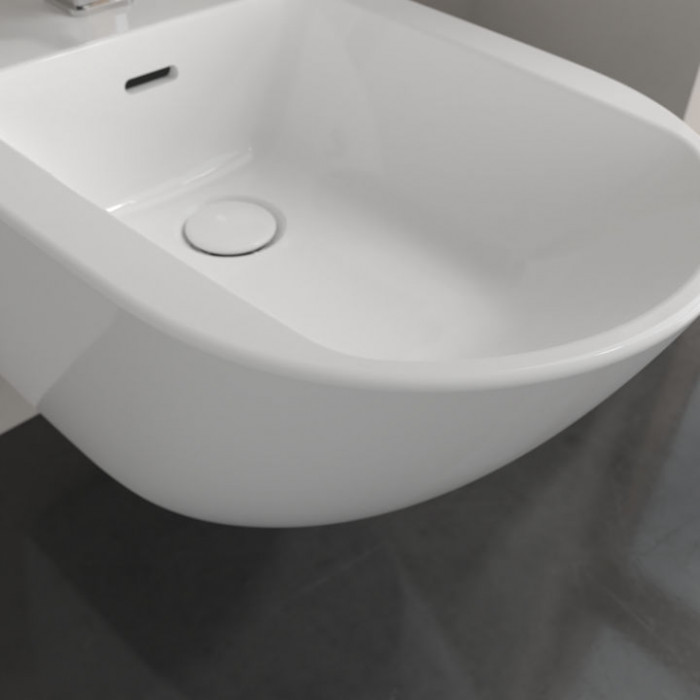 Villeroy&Boch Subway 3.0 Биде подвесное 37.5х56х27см., 1 отв., CeramicPlus, цвет: альпийский белый