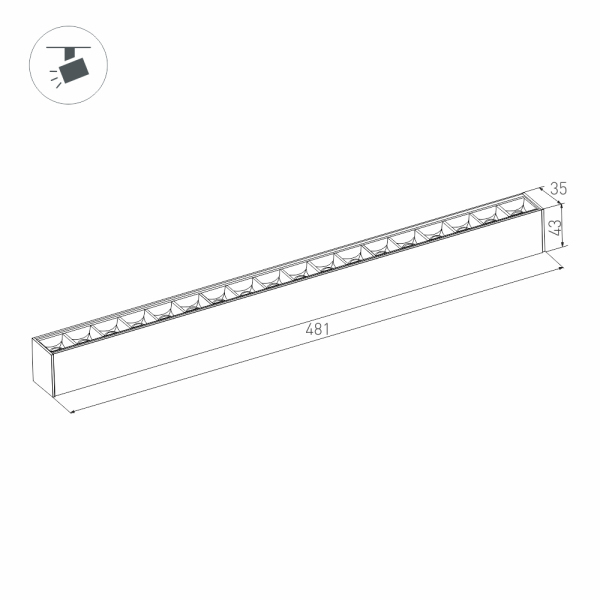 Трековый светодиодный светильник Arlight Mag-Laser-45-L480-27W Warm3000 032648