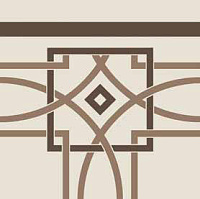 ETRURIA DESIGN VINTAGE Pattern 6: Bordura Lineare Bicolore (Bianco decoro Moro/Tabacco)