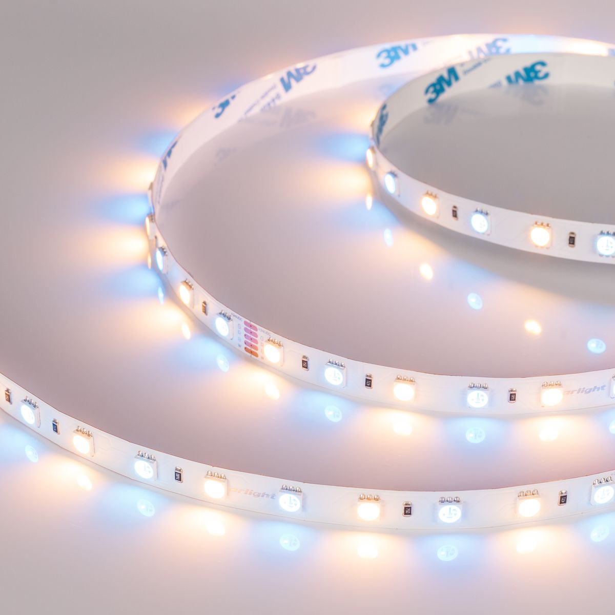 Светодиодная лента Arlight RT-B60-10mm 24V RGBW-Warm (14.4 W/m, IP20, 5m) (Открытый) 018327(3)