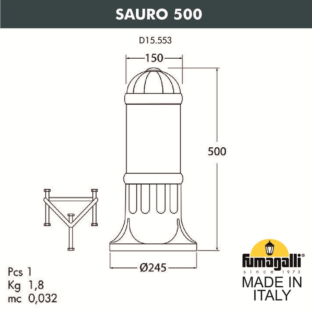 Ландшафтный светильник Fumagalli Sauro D15.553.000.LYF1R