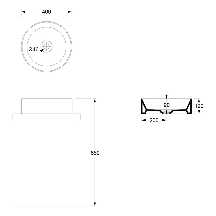 Alice Spy Round Раковина Ø40см., накладная, без отв., цвет: табаско глянцевый