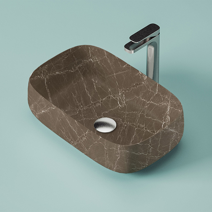 Artceram Cognac Раковина 56x41 см, без отв., накладная, цвет: bronze amani