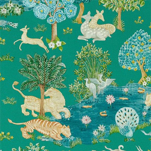 Обои Sanderson 216765 Pamir Garden Teal/Peacock