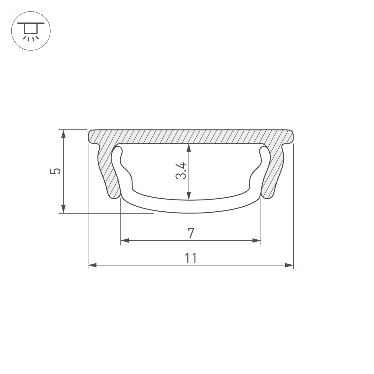 Профиль Arlight ARH-BENT-W11-3000 ANOD (Алюминий) 056202