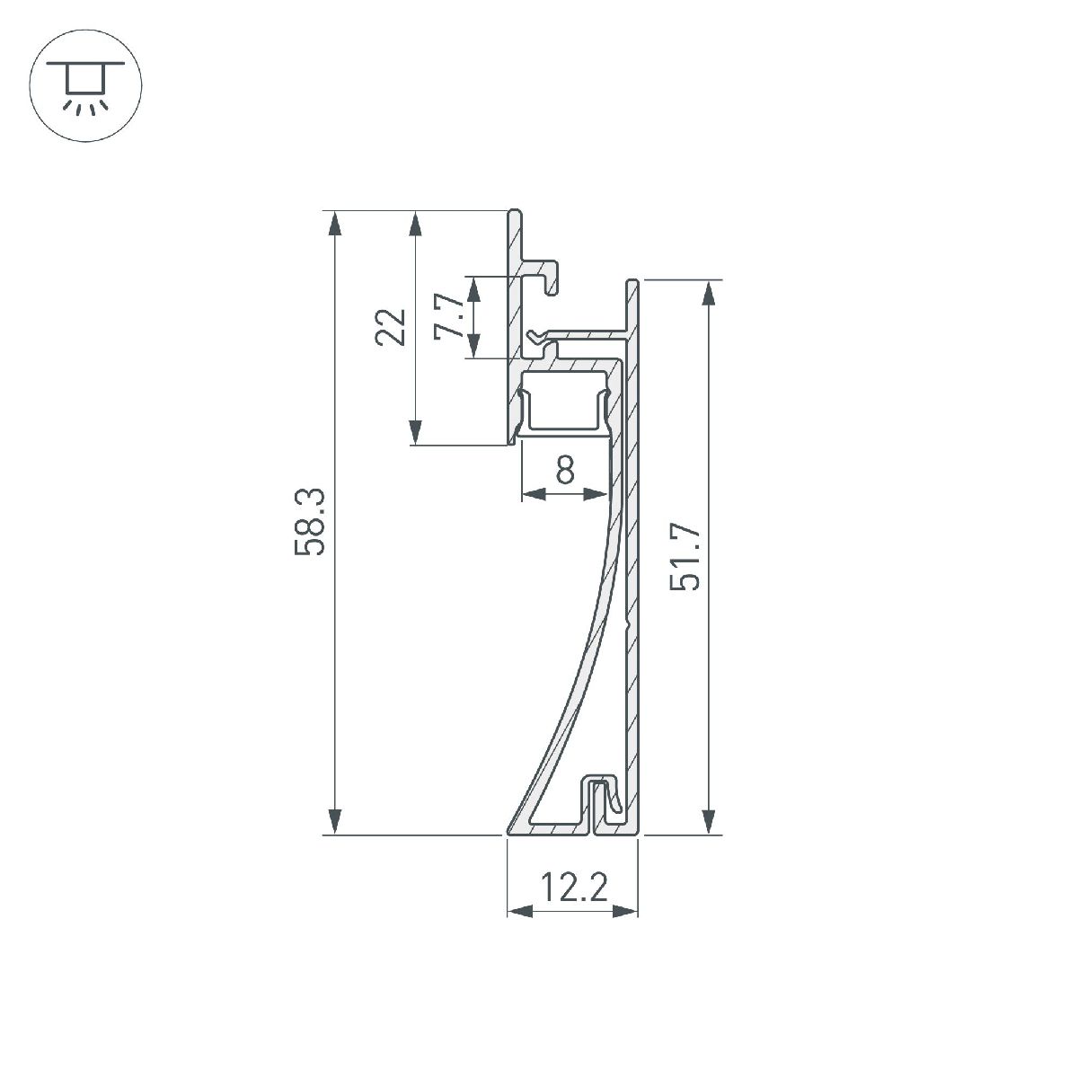 Профиль Arlight PLINTUS-H58-F-2000 WHITE 045297