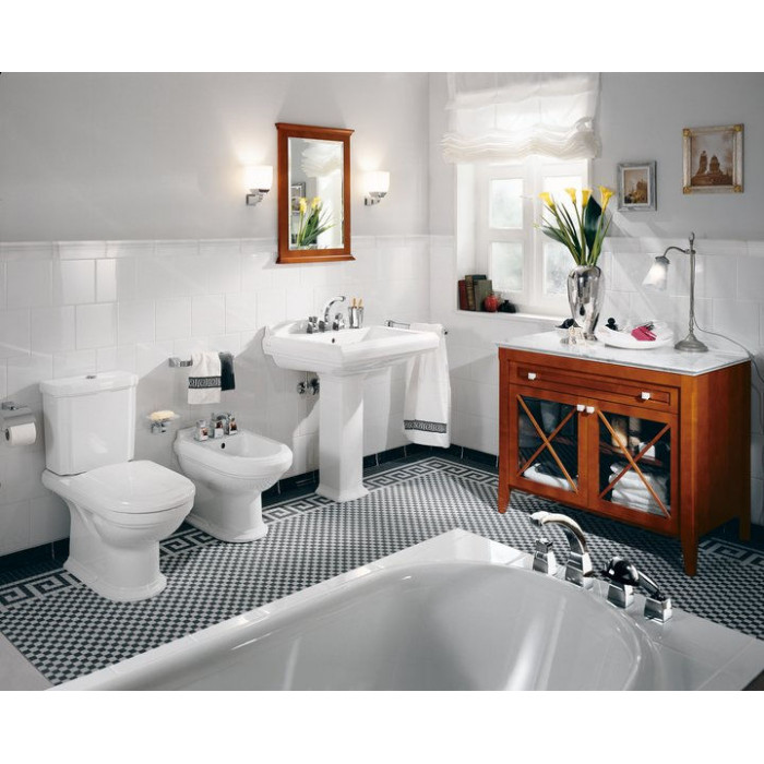 Villeroy&Boch Hommage Унитаз-моноблок 37х72.5х39см., крепеж в комплекте, CeramicPlus, цвет: белый