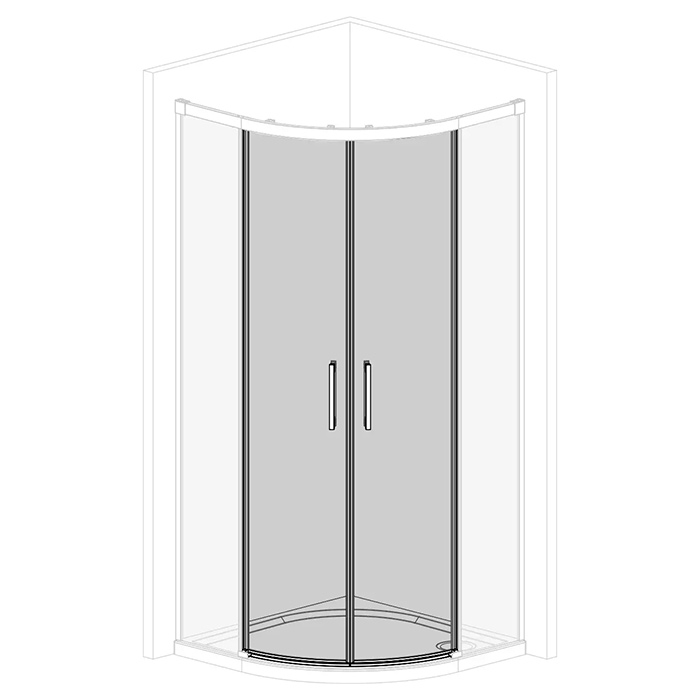 Radaway Idea PDD Душевые двери 90см, раздвижные, стекло прозрачное, покрытие Easy Clean, профиль: хром