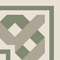 ETRURIA DESIGN VINTAGE Pattern 22: Bordura Angolo Bicolore (Bianco decoro Oliva/Grigio)
