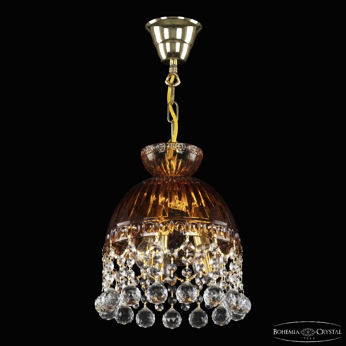 Подвесной светильник Bohemia Ivele Crystal 5478/22 G Amber/M-1G Balls