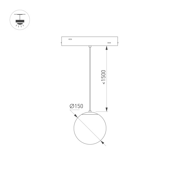 Трековый светильник Arlight Mag-Orient-Sfero-Hang-R150-10W Day4000 035759
