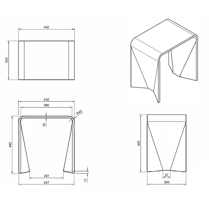 Knief Solid Surface Табурет отдельностоящий, из полимерного материала, цвет: Turmalin # 020
