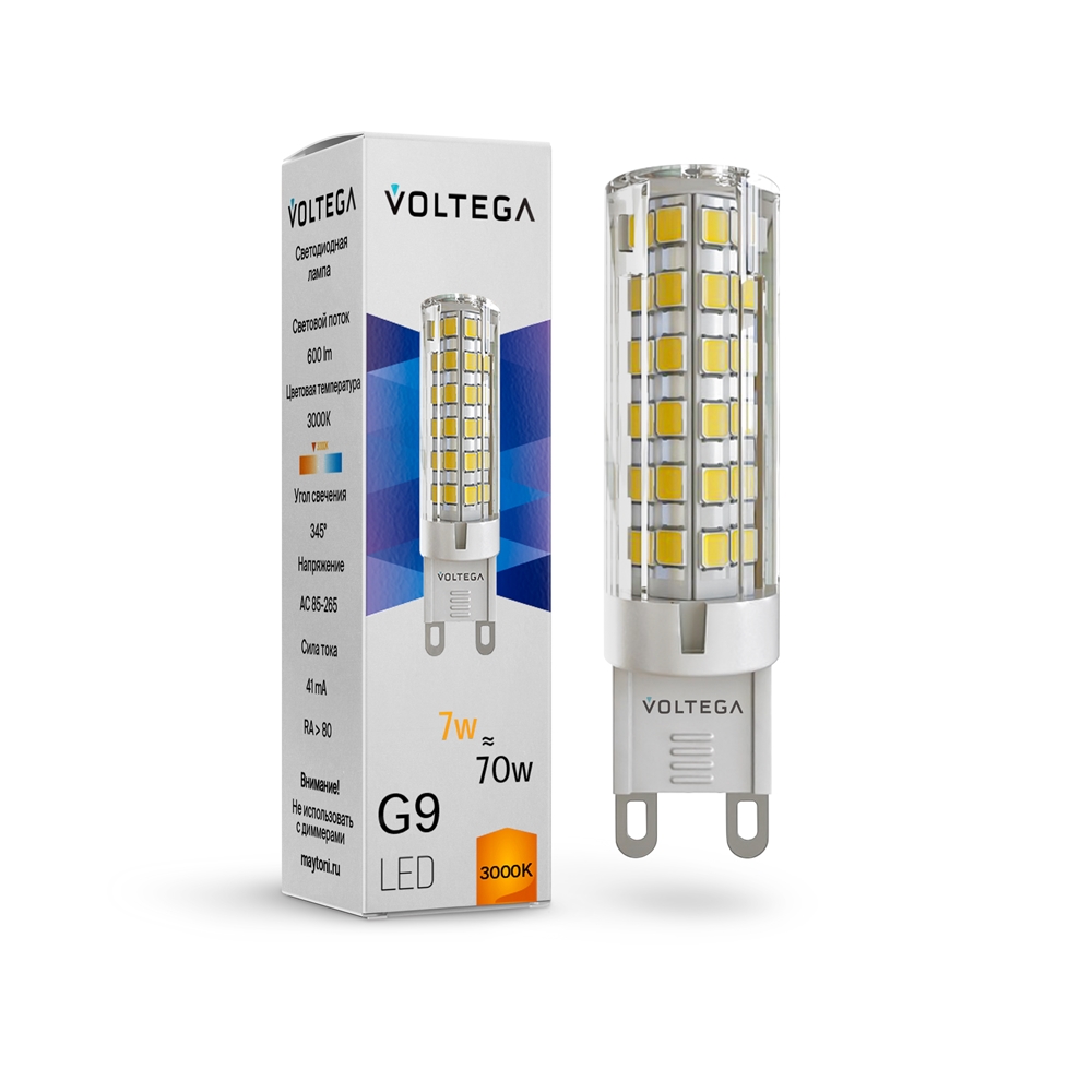 Светодиодная лампа Voltega Simple Capsule 7W 3000K G9 7187