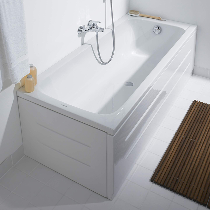 Duravit D-Code Ванна акриловая 180х80x40см , встраиваемая, с 2 наклонами для спины, выпуск центральный, цвет: белый