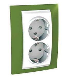 Розетка двойная Schneider Electric Unica с/з со шторками 10A 250V MGU63.067.866