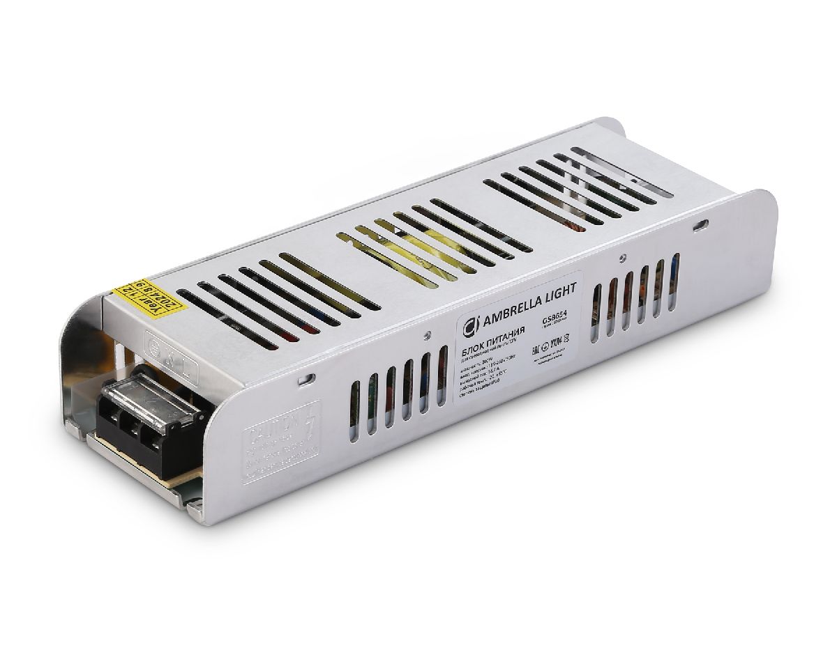 Блок питания с EMC для светодиодной ленты Ambrella Light Illumination 200Вт DC12В 16,7A IP20 GS8654