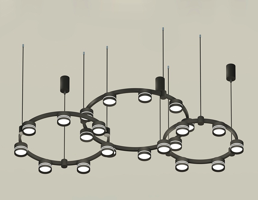 Комплект подвесного светильника Ambrella Light Techno Ring XR92092200 (A9209x3, C9242, C9238, C9232, N8462, N8478)