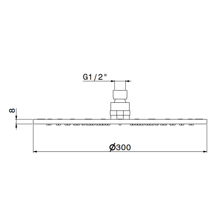 Newform X-STEEL 316 Верхний душ, d30см, без кронштейна, G1/2" , цвет: нержавеющая сталь
