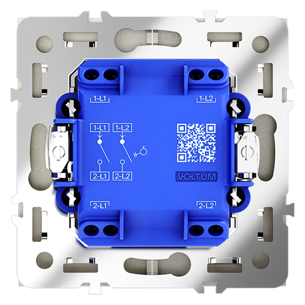 Выключатель с самовозвратом двухклавишный Voltum S70 VLS020605 (сталь)